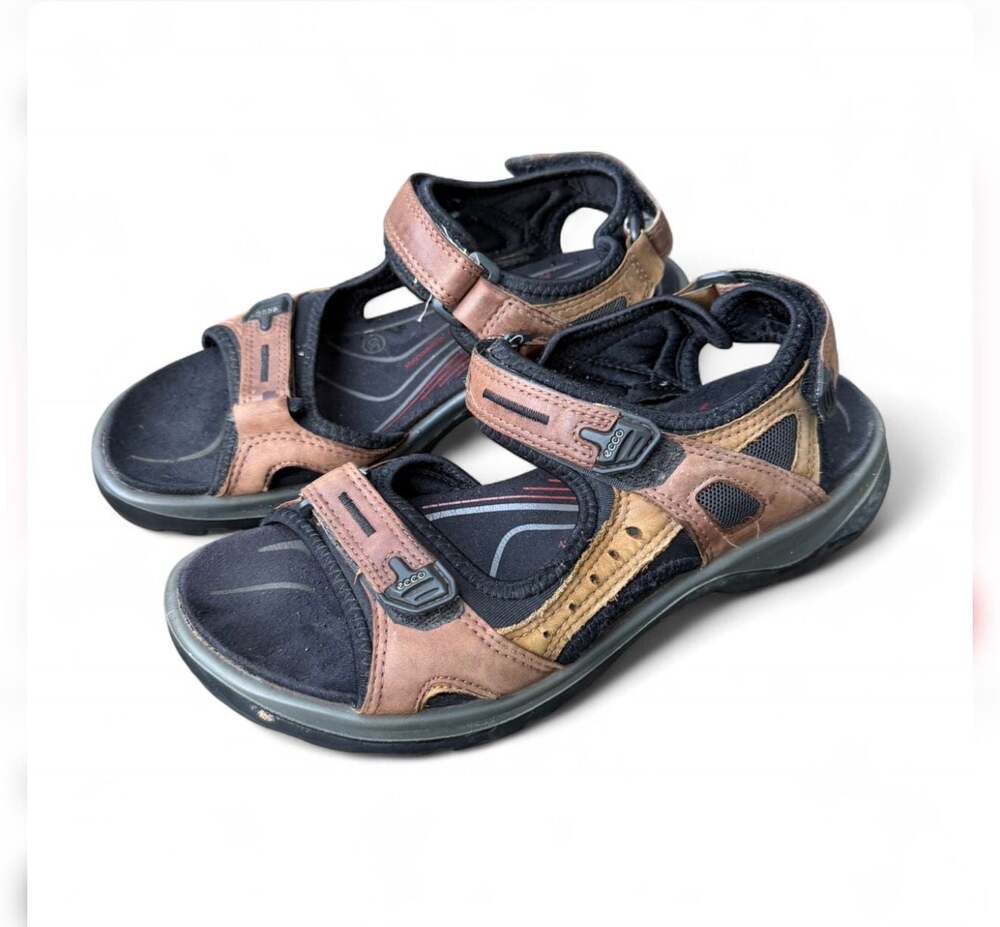 ECCO Women's Yucatan Offroad Leather Sport Sandals Brown Size 39